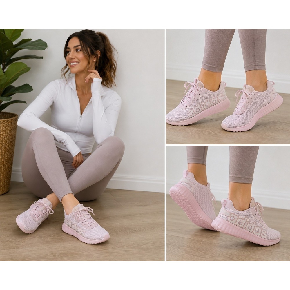 Adidas Womens Kaptir Base Lace Up Sneakers 8 Athletic Running Sneakers Shoes